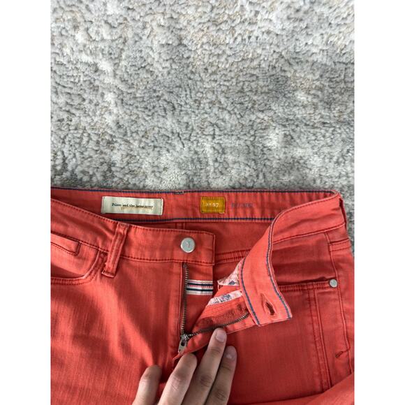 Pilcro Size 27 Stet Ankle Stretch Casual Jeans Orange Pink Pants Button Zip - Picture 10 of 13